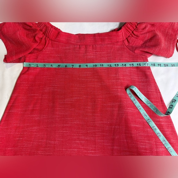 LOVERICHE Red Off-Shoulder Mini shift Dress size S. - Picture 13 of 14